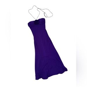 CC8 Purple Halter maxi dress with flower detail size medium
